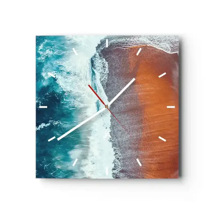 Reloj de pared – Reloj de vidrio – Un toque de océano – 40×40 cm