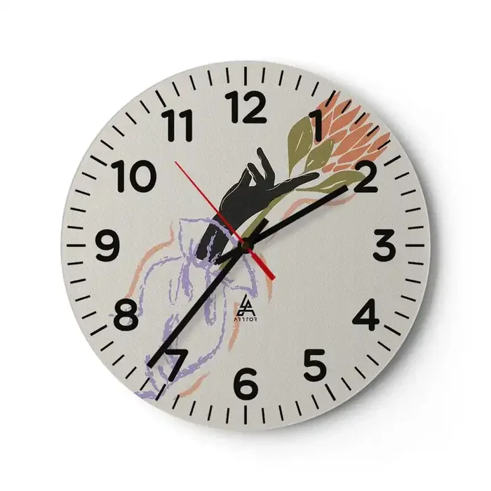 Reloj de pared – Reloj de vidrio – Un toque fraternal – 40×40 cm