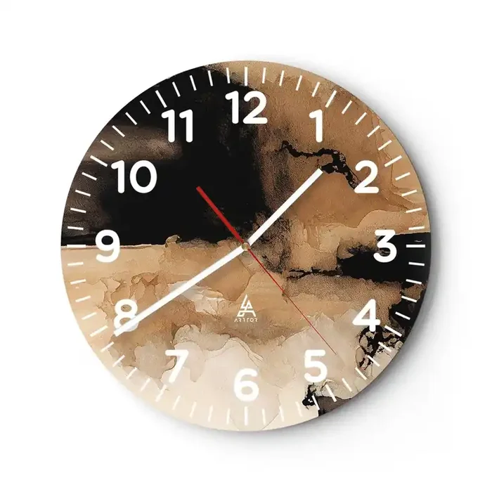 Reloj de pared – Reloj de vidrio – Una abstracción intrigante – 40×40 cm