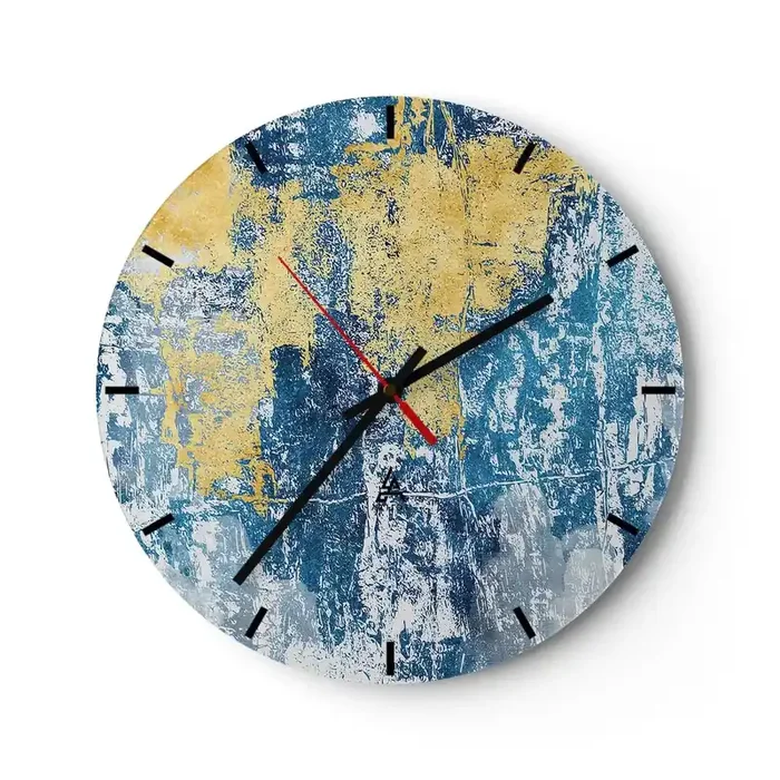 Reloj de pared – Reloj de vidrio – Una abstracción serena – 40×40 cm