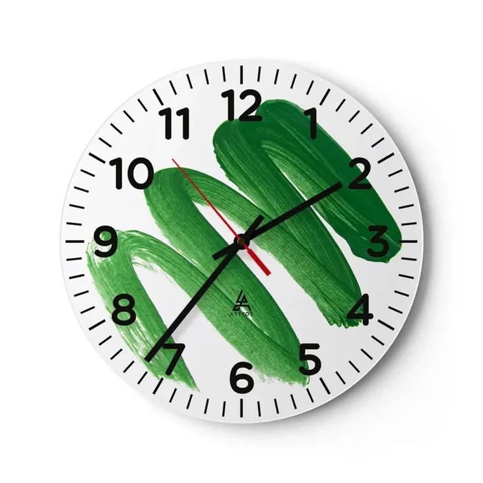 Reloj de pared – Reloj de vidrio – Una broma verde – 40×40 cm