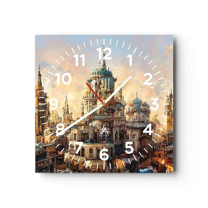 Reloj de pared – Reloj de vidrio – Una ciudad de ciudades – 40×40 cm