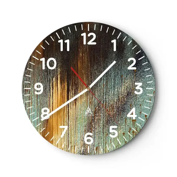 Reloj de pared – Reloj de vidrio – Una composición colorista no accidental – 30×30 cm