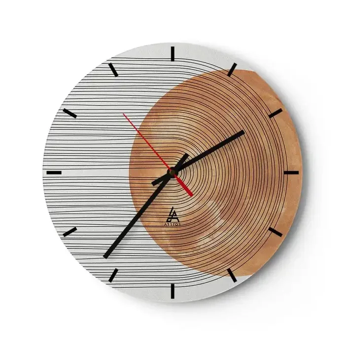 Reloj de pared – Reloj de vidrio – Una composición soleada – 40×40 cm