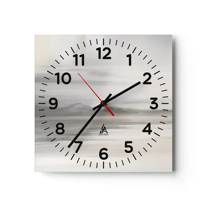 Reloj de pared – Reloj de vidrio – Una distancia reflexiva – 40×40 cm