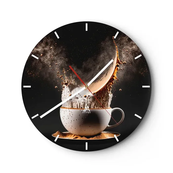 Reloj de pared – Reloj de vidrio – Una explosión de sabor – 40×40 cm