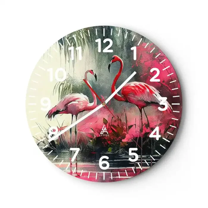 Reloj de pared – Reloj de vidrio – Una lección de encanto natural – 30×30 cm