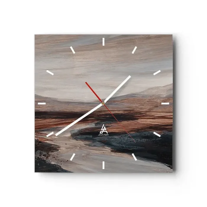 Reloj de pared – Reloj de vidrio – Valle apacible – 40×40 cm