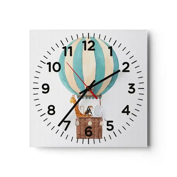 Reloj de pared – Reloj de vidrio – Viaje fantástico – 40×40 cm
