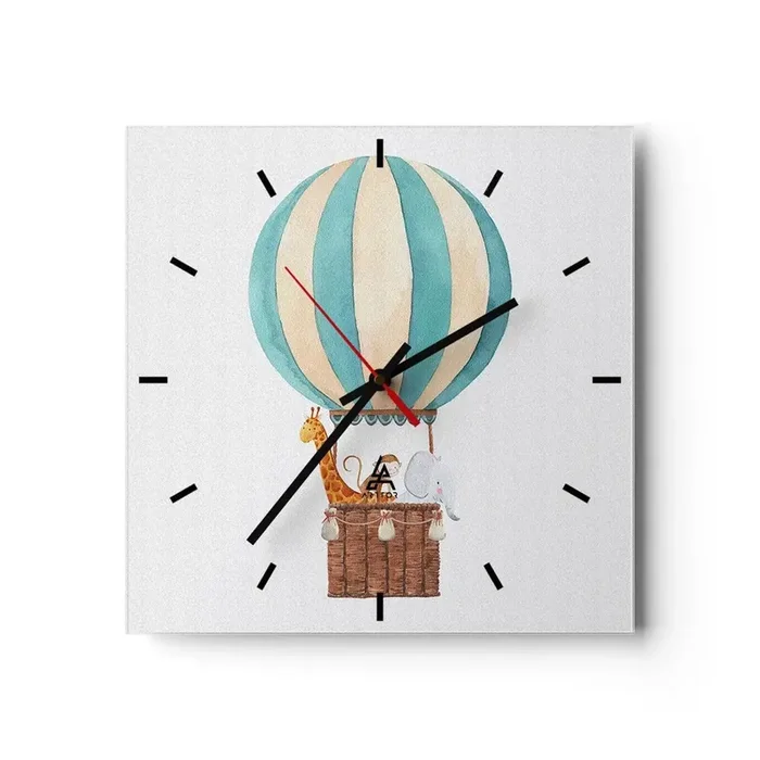 Reloj de pared – Reloj de vidrio – Viaje fantástico – 40×40 cm
