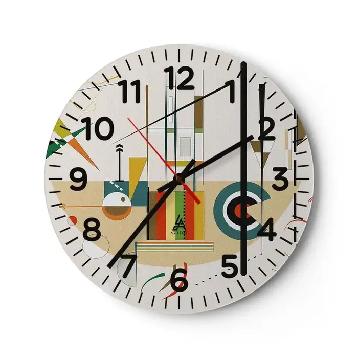 Reloj de pared – Reloj de vidrio – Y el mundo ríe – 40×40 cm