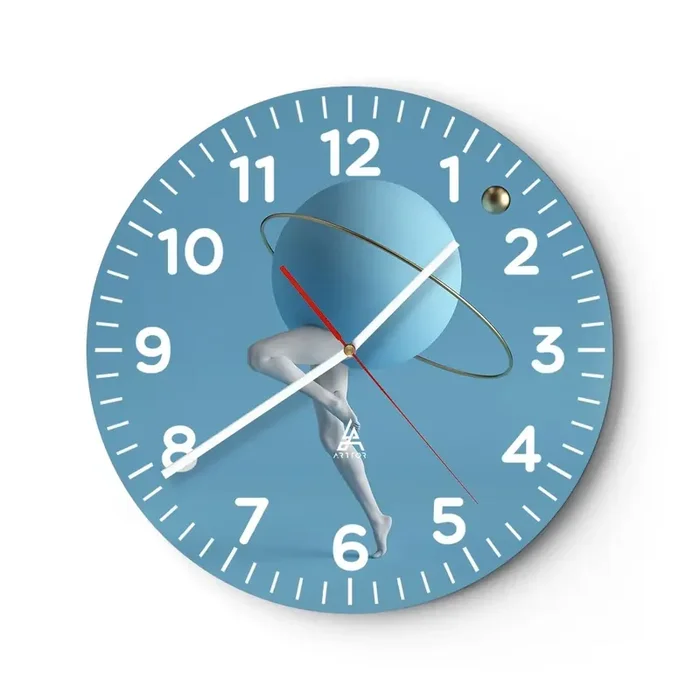 Reloj de pared – Reloj de vidrio – Y los planetas se vuelven locos – 40×40 cm