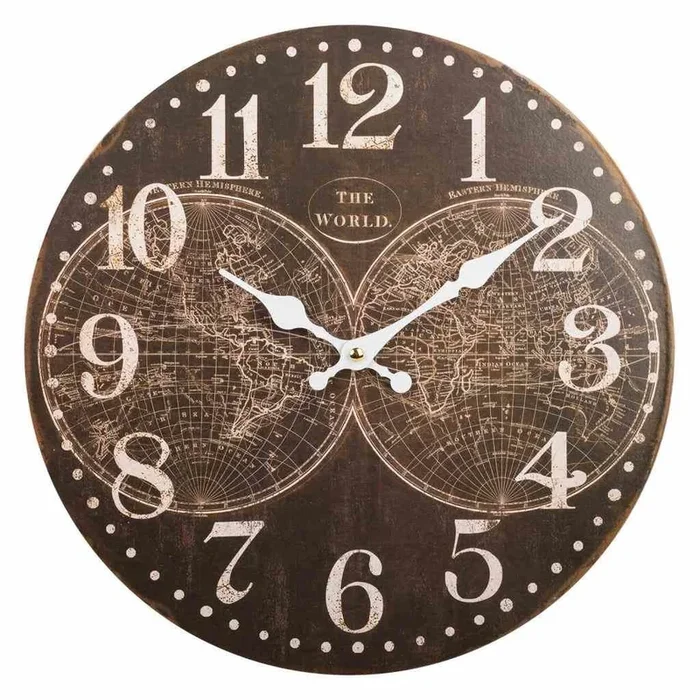 Reloj de pared de madera negro con medidas d34x2h cm