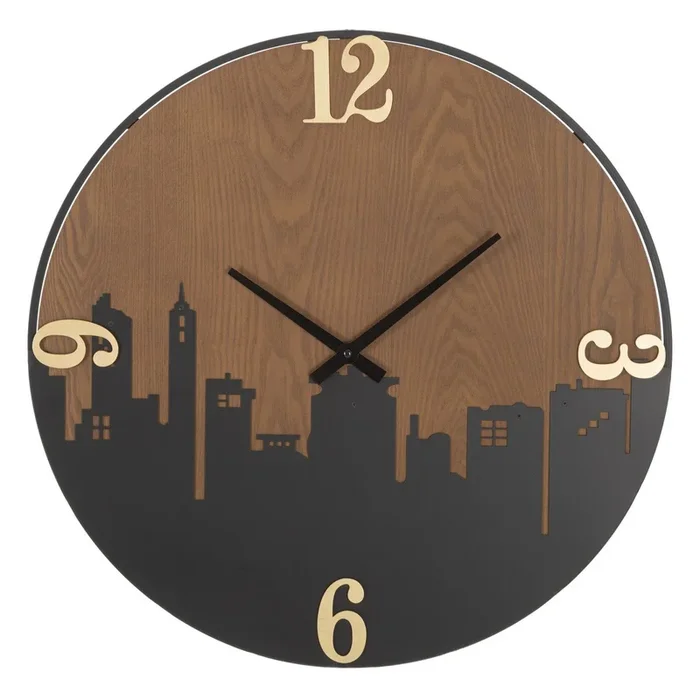 Reloj de Pared MF253, Metal, Marrón