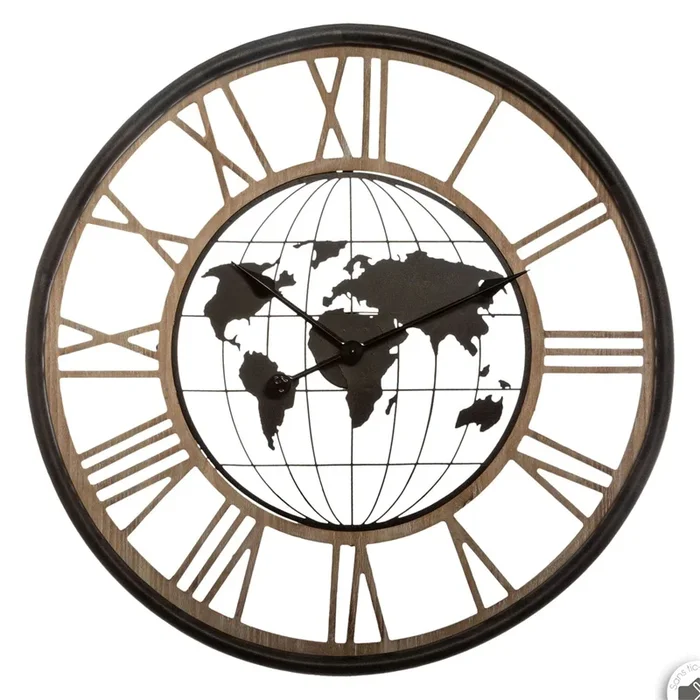 Reloj de Pared para Salón y Comedor Alessio, Diseño Moderno, Color Negro 67 cm, Elegante y Funcional
