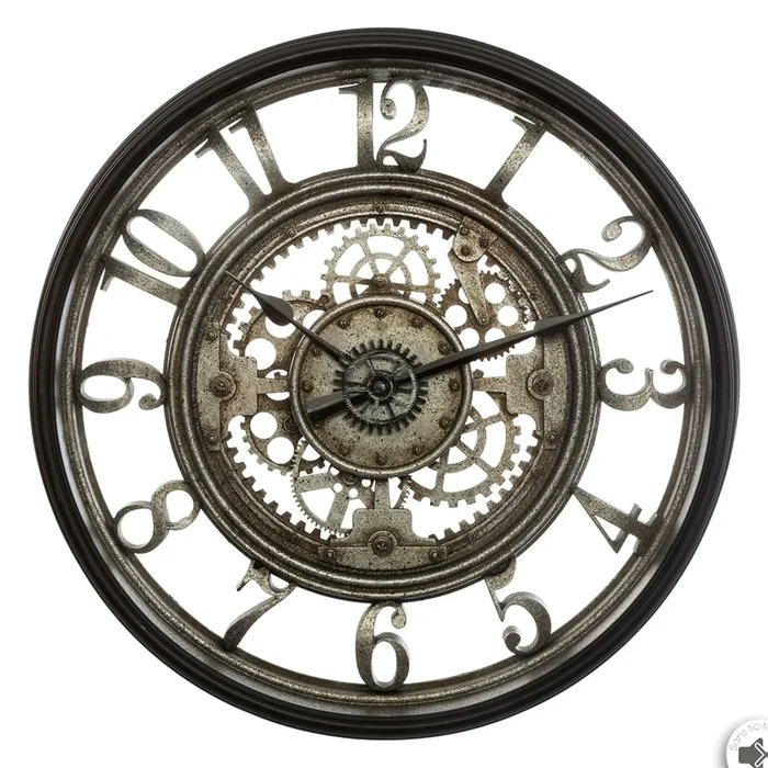 Reloj de Pared para Salón y Comedor Sarkis, Diseño Elegante, Color Gris 50 cm, Moderno y Decorativo