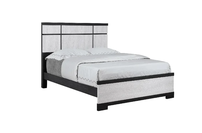 Remington Black and White King Panel Bed