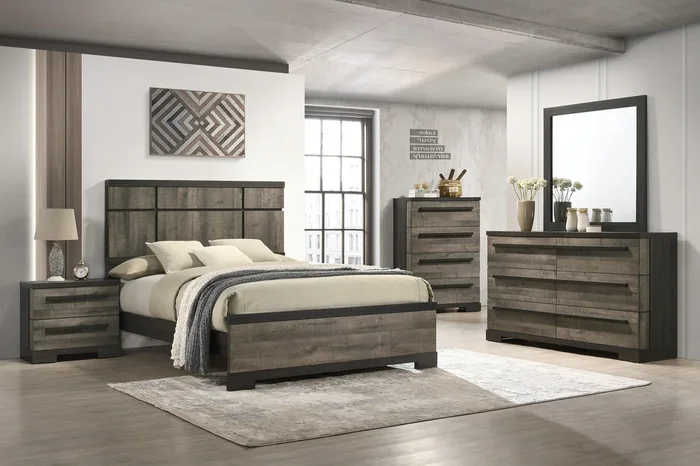 Remington Brown and Gray Panel Bedroom Set