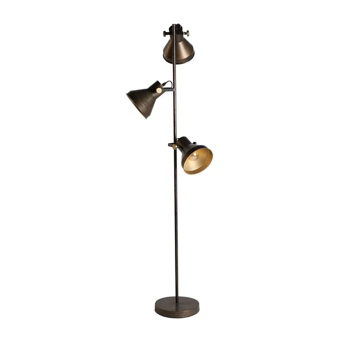 Rewa Lámpara de Pie, de Hierro, en color Bronce, de 46x42x160cm – Lastdeco
