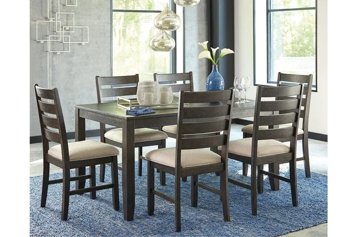 Rokane Brown Dining Table and 6 Chairs