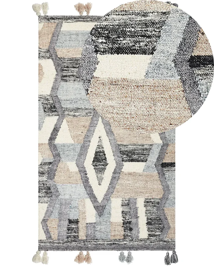 Rug AYGEZARD Multicolour 80 x 150 cm Wool Kilim
