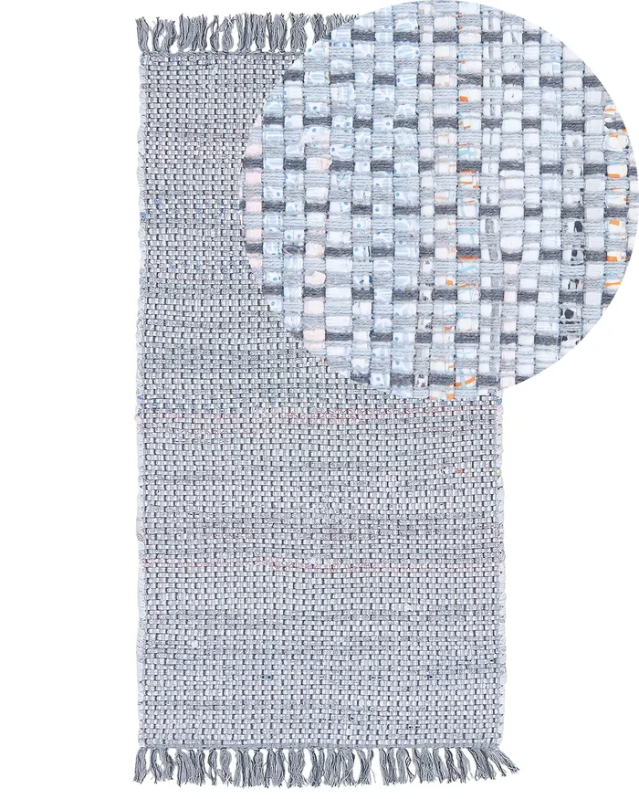 Rug BESNI Grey 80 x 150 cm Cotton