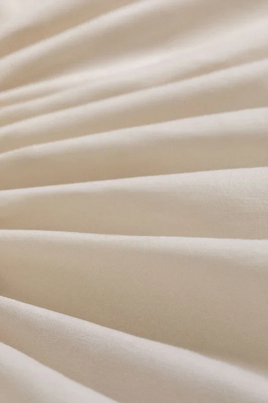 Sábana Bajera en Algodón Percal de 180 Hilos Lesia Beige Tapioca – SKLUM