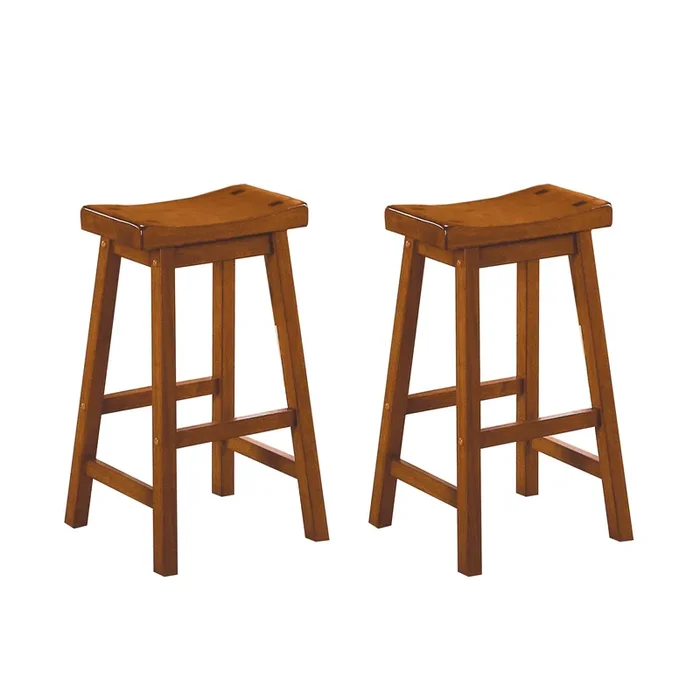 Saddleback Oak Pub Height Stool Set of 2