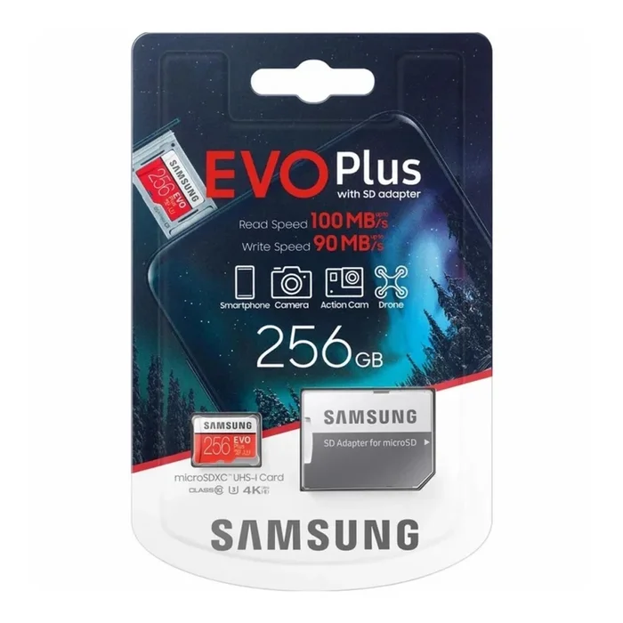 Samsung – MicroSDXC 256GB EVO+ U3 100MB/s + adaptador SD