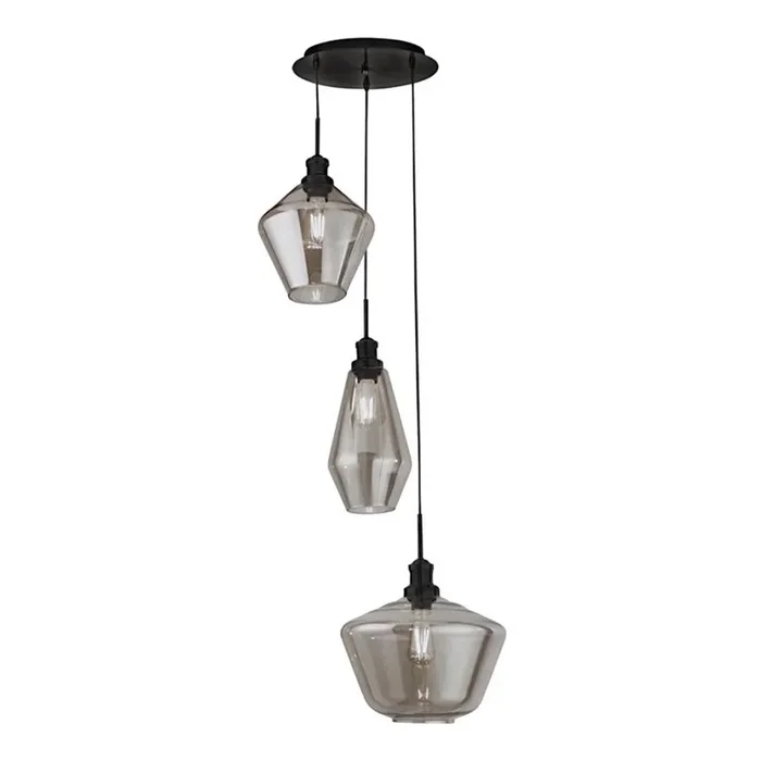 Searchlight – Lámpara colgante MIA 3xE27/60W/230V negro