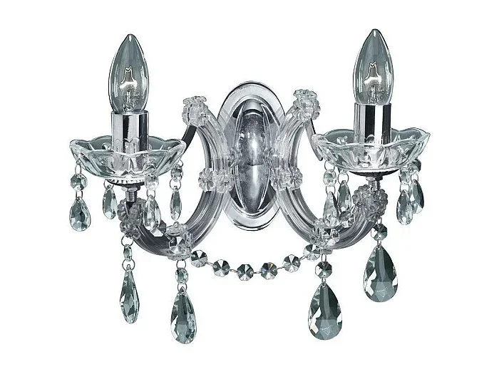 Searchlight Marie Therese Indoor Candle Wall 2 Light Chrome with Crystals, E14