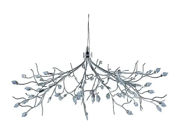 Searchlight Wisteria 10 ljus takhnge Blomdesign krom med kristaller, G4-lampa