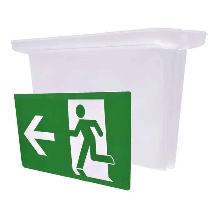 Señal de techo para iluminación de emergencia con pictogramas