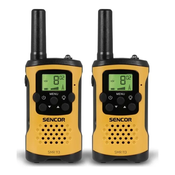 Sencor – JUEGO 2x Walkie-talkie 3xAAA alcance 5 km amarillo/negro