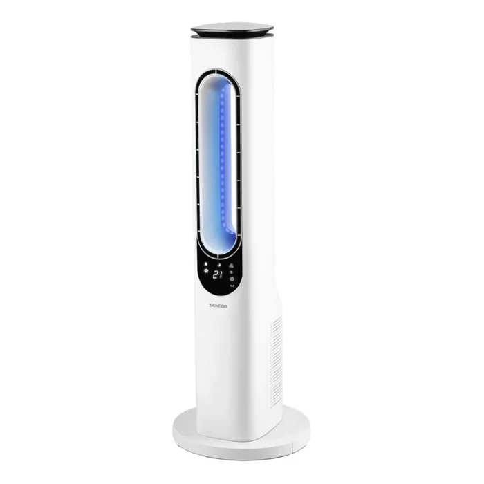 Sencor – Ventilador de torre sin aspas 50W/230V blanco + control remoto