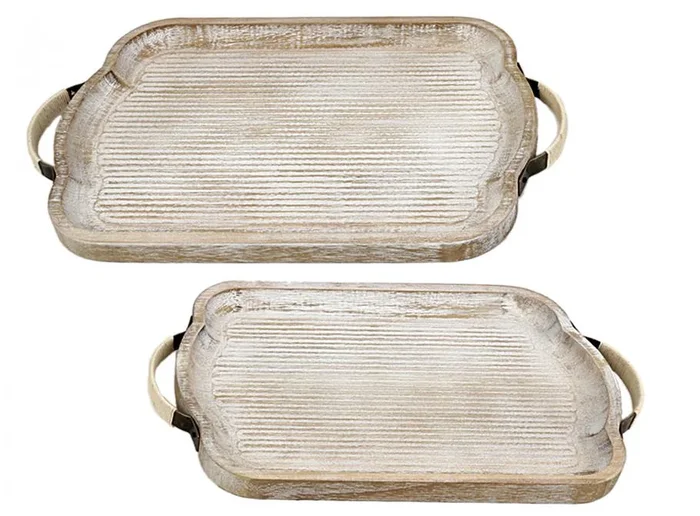 Set 2 Bandejas Rect. Madera