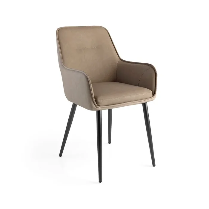 Set 2 sillas de comedor ecopiel GLASDU – Marrón
