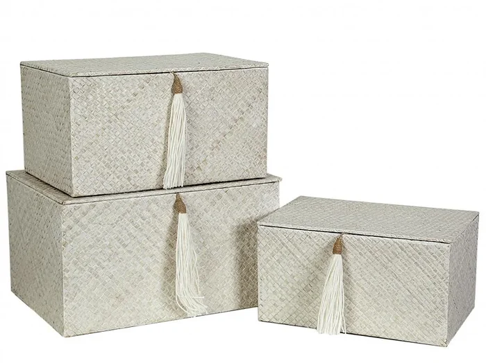 Set 3 Cajas Fibras Naturales