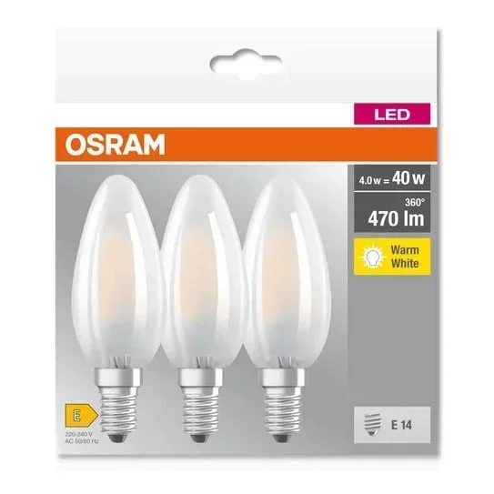 SET 3x Bombilla LED B40 E14/4W/230V 2700K – Osram