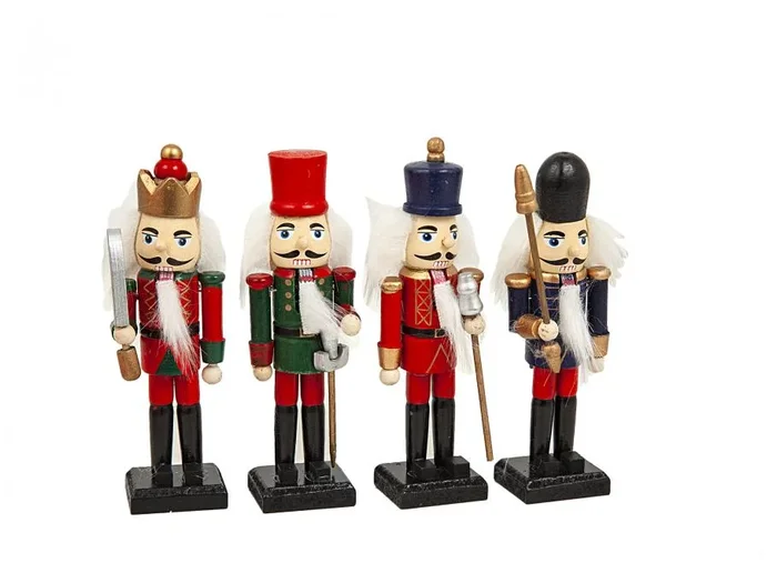 Set 4 Figuras Madera Cascanueces