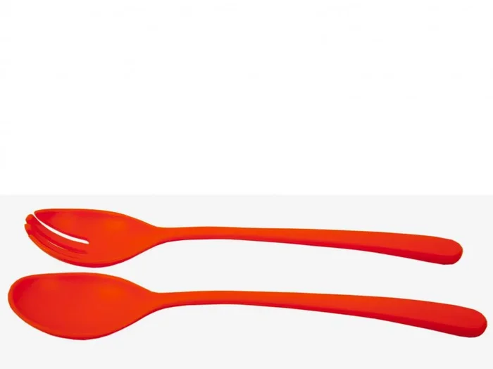 Set Cubiertos Plastico Naranja