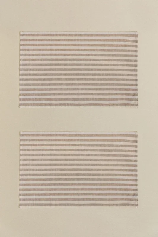 Set de 2 Paños de Cocina en Algodón Edouard Marrón Arena Claro – SKLUM