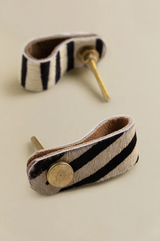 Set de 2 Tiradores en Piel Solok Style Zebra Print – SKLUM