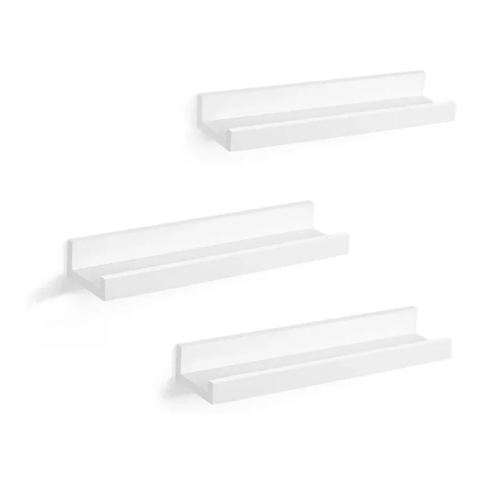 Set de 3 estantes de pared SHELFY blancos