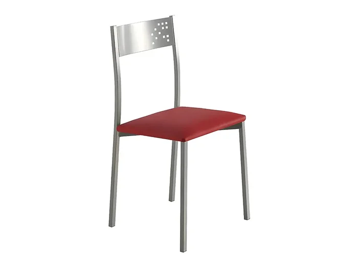 Set de 4 sillas de cocina – Polipiel Roja, 41x47x86 cm – TABARCA