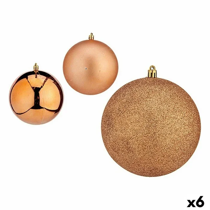 Set de Bolas de Navidad Cobre Plástico 12 x 13 x 12 cm (6 Unidades)