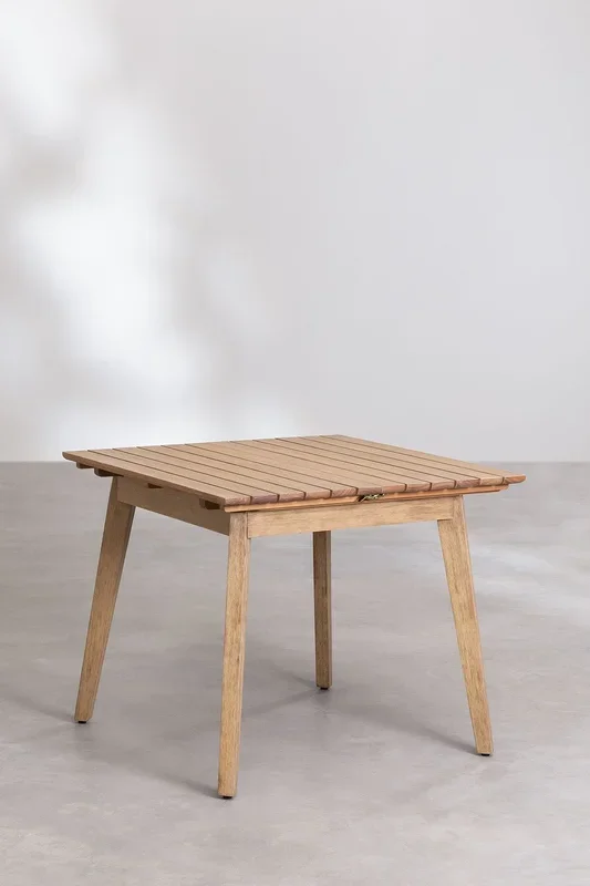 Set de Mesa Extensible en Madera (90-150×90 cm) Naele y 4 Sillas de Comedor Barker Blanco Gardenia – SKLUM