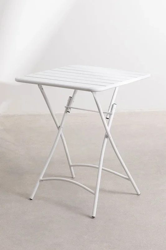 Set de Mesa Plegable (60×60 cm) y 2 Sillas Plegables Janti Blanco – SKLUM