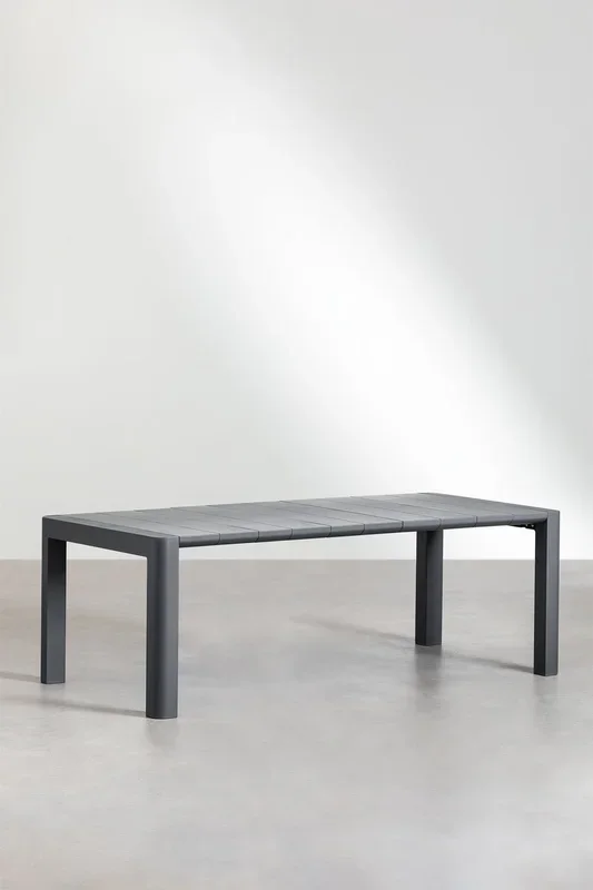 Set de Mesa Rectangular (220×100 cm) Arnadine y 8 Sillas de Comedor Maeba Gris Grafito – SKLUM
