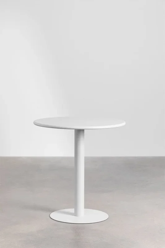 Set de Mesa Redonda (Ø70 cm) Mizzi y 2 Sillas de Jardín Tupah Gris Claro – SKLUM